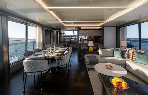 Charter yacht WYLDECREST main salon overview