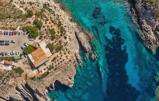 Porto Limnionas Beach Zakynthos aerial view