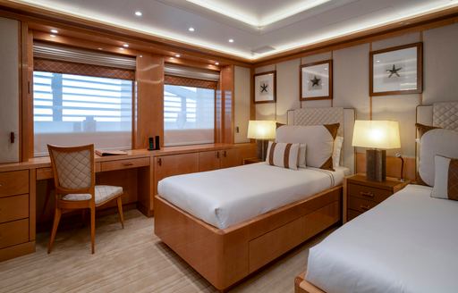 Guest cabin onboard charter yacht ALFA NERO