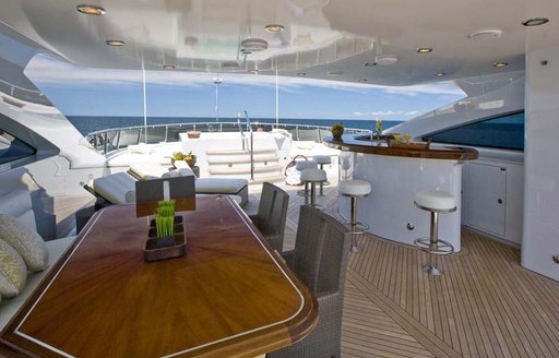 Sundeck on EROS Superyacht with bar