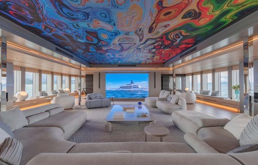 Sky lounge on board charter yacht WANDERLUST