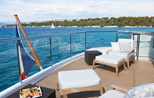 Charter yacht IMPERIAL PRINCESS BEATRICE exterior seating area.