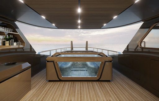 Overview of the deck Jacuzzi onboard superyacht charter RAJA