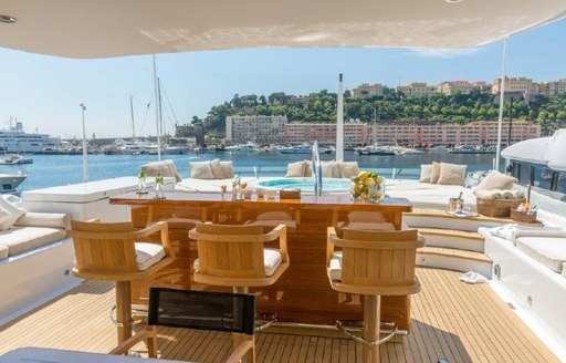 charter yacht 'Lady Nag Nag' bar and jacuzzi