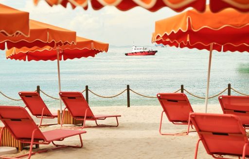 Tanjong Beach Club Singapore loungers on beach