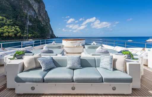 Exterior seating onboard charter yacht OCEANOS