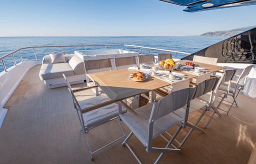 Charter yacht BACCARAT exterior dining area