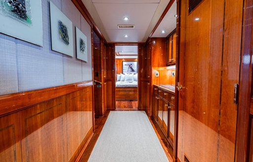 Charter yacht TEMPTATION interior corridor 