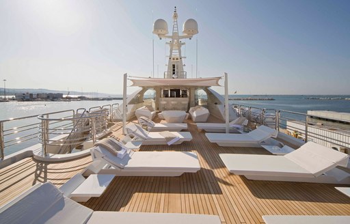 sundeck and lounge chairs on board superyacht light holic