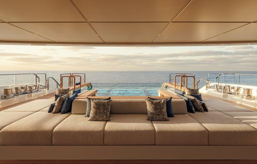 Superyacht charter SILVER FOX exteriors with sunpads and pool