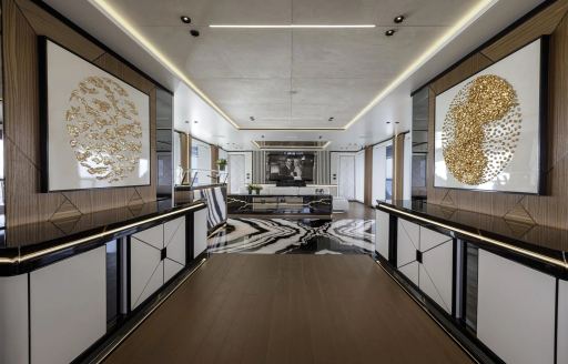Charter yacht SHE'S A 10 TOO interior with marbled floor