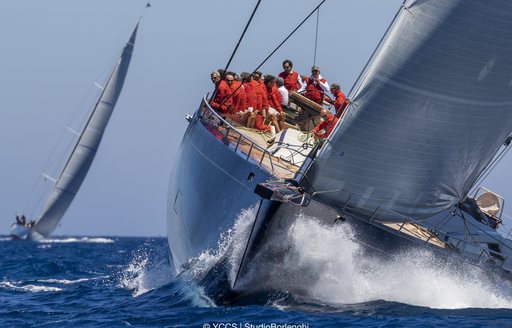 Sailors racing in Loro Piana Superyacht Regatta