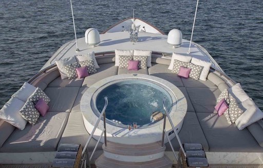 The Jacuzzi on the sundeck of superyacht 'Carpe Diem II'