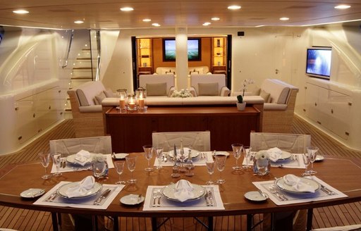 Superyacht fidelis outdoor dining 