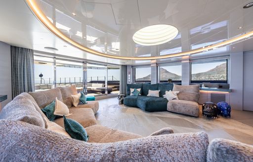 Charter yacht SALT interior seating area 