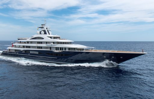 Superyacht TIS underway profile shot