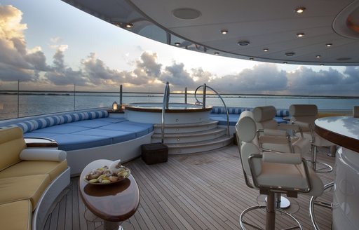 superyacht OASIS deck jacuzzi and bar area