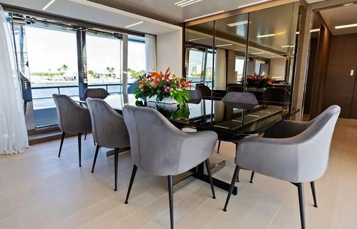 Charter yacht NO SURRENDER interior dining area