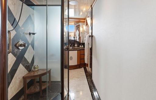 Charter yacht XOXO en suite with shower cubicle