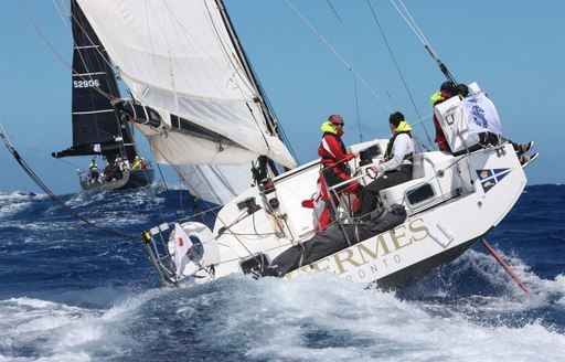 sailing yacht HERMES competes at the RORC Caribbean 600 in St Barths