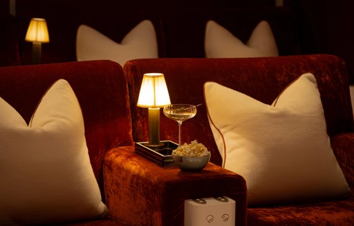 Charter yacht AQUA LARES cinema lighting