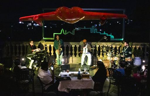 La Guarida Cuba concert, outdoor dining area
