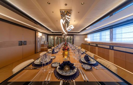 Charter yacht PROJECT X interior dining room