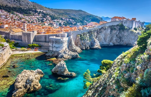 Elevated view looking over the landscape of Dubrovnik