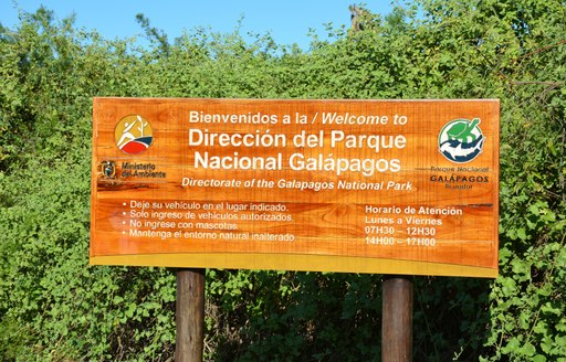 Sign for the Galapagos National Park