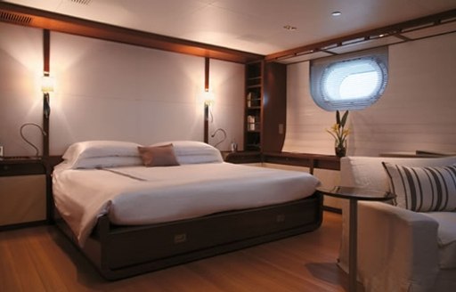 sophisticated master suite on board superyacht ROSEHEARTY