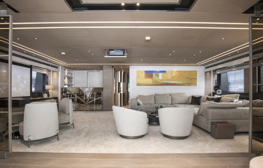 seating area on luxury yacht severins