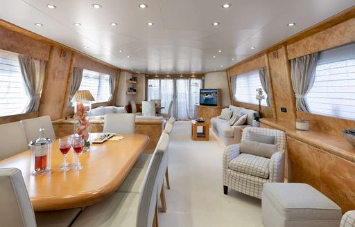 Charter yacht ANDILIS interior dining area