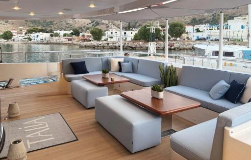 Charter yacht TALIA exterior seating area