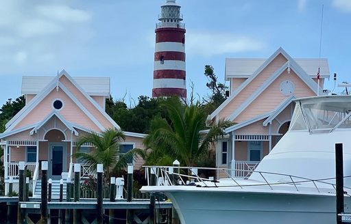 Hope Town Lighthouse Bahamas, boat