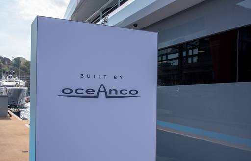 Oceanco sign at Monaco Yacht Show