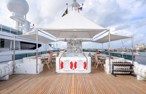 exterior lounging area onboard superyacht te manu