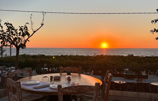 Kathisma Beach Lefkada restaurant sunset