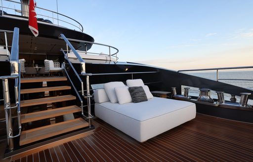 Charter yacht BEL1 exterior decks with sun bed