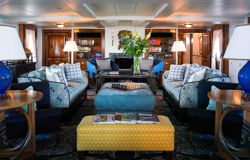 main salon lounge on board superyacht TALITHA 