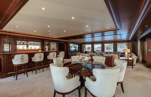 Upper salon onboard superyacht charter GIGIA