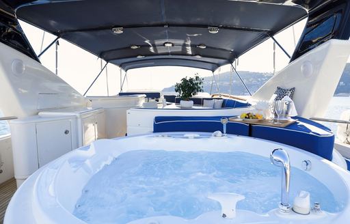 Charter yacht LADY AMANDA deck Jacuzzi