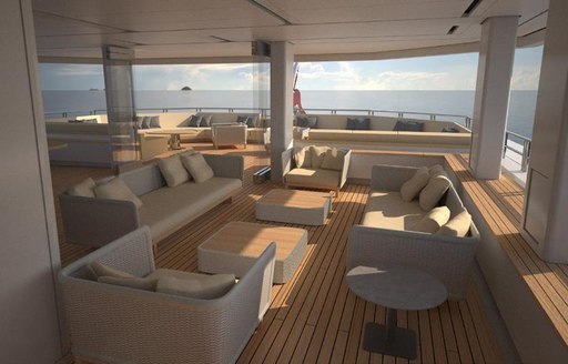 The exterior seating featured on board superyacht CLOUDBREAK