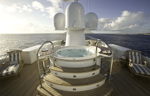 feadship motor yacht CHARISMA's deck jacuzzi (attending pop-up montenegro superyacht show)