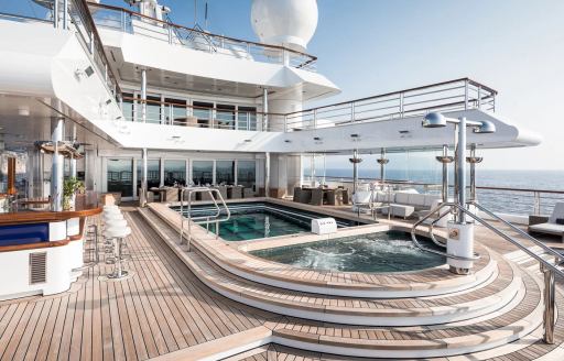 Charter yacht OCTOPUS exteriors with swimming pool
