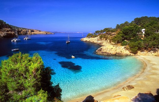 white sands and turquoise waters of Cola Xuclar in Ibiza