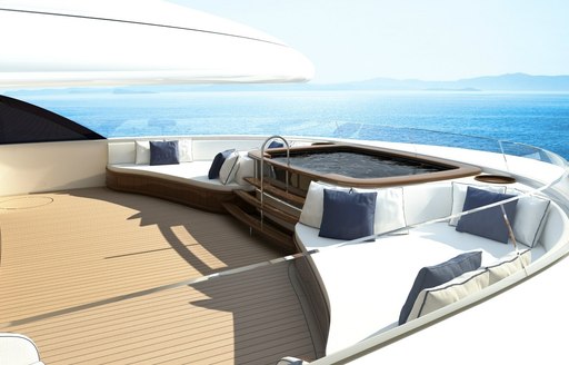 The Jacuzzi featured on the sundeck of Feadship superyacht VERTIGO