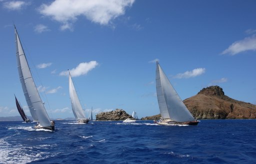 Impressive display of sailing yachts racing in the St Barth's Bucket Regatta