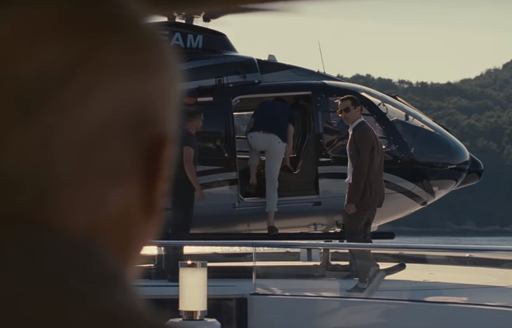 Kendall from SUCCESSION leaves superyacht SOLANDGE during season 2 finale