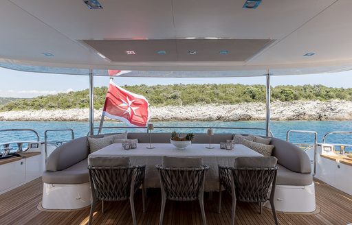 Charter yacht EXPERIENCE exterior dining area