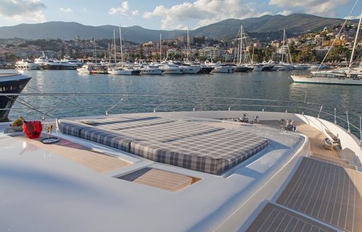 Charter yacht SEATALY sunpad at the bow